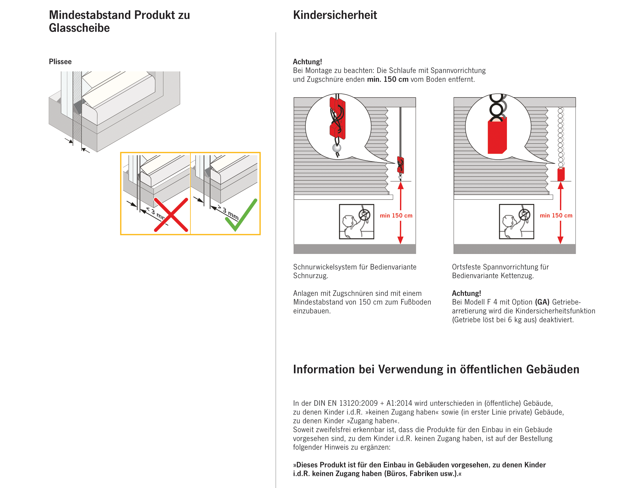 Abstand Scheibe / Kindersicherheit